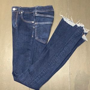 Zara Size 0 Skinny Blue Denim Ankle Cropped Jeans